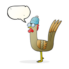 speech bubble cartoon chicken wearing disguise
