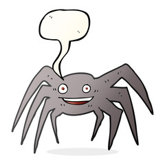 speech bubble cartoon happy spider
