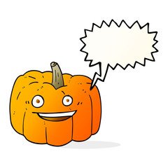 speech bubble cartoon halloween pumpkin