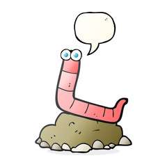 speech bubble cartoon worm