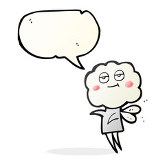 speech bubble cartoon cute cloud head imp