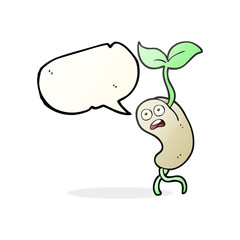 speech bubble cartoon sprouting seed