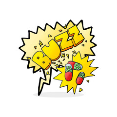 speech bubble cartoon stimulant pills