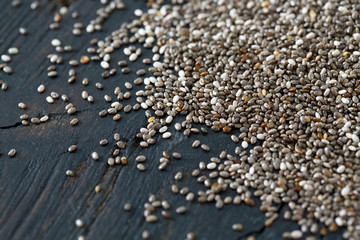 chia seeds onw ooden surface