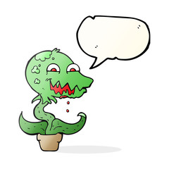 speech bubble cartoon monster plant