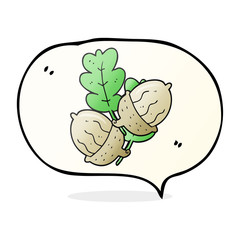 speech bubble cartoon acorns