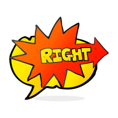 speech bubble cartoon right symbol pointing