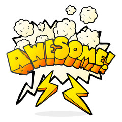 speech bubble cartoon word awesome
