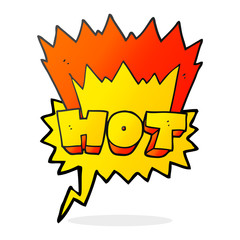 speech bubble cartoon word hot