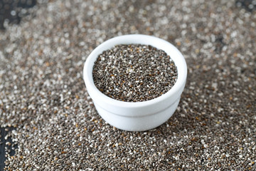 chia seeds onw ooden surface