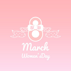 Greeting card with March 8, women's day, vector