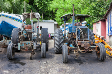 Two old tractors in Thailand