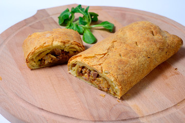 Homemade steak pie ready to eat