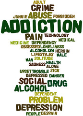 Addiction, word cloud concept 7
