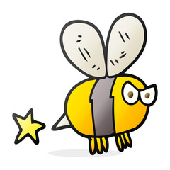 cartoon angry bee