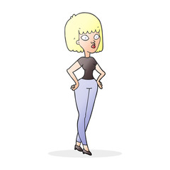 cartoon woman with hands on hips