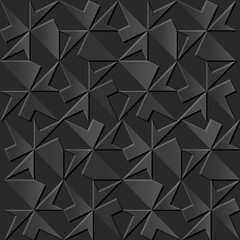 Seamless 3D elegant dark paper art pattern 053 Polygon Geometry
