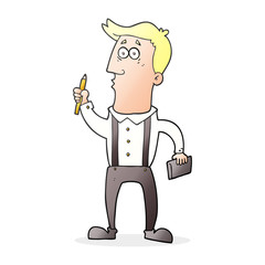 cartoon man with notebook