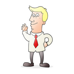 cartoon waving man