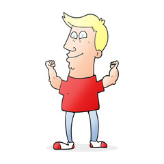 cartoon celebrating man