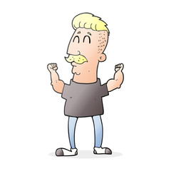 cartoon celebrating man