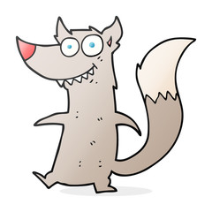 cartoon little wolf
