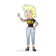 cartoon rock girl