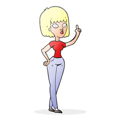 cartoon woman with idea