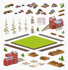 Lumber mill construction set. Build your own design