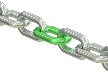 Obraz premium Chain with green link