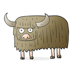 cartoon hairy cow