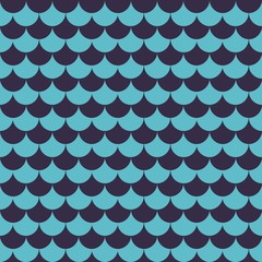 Blue Fish Scales Seamless Pattern