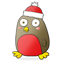cartoon christmas robin