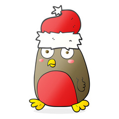 cartoon christmas robin