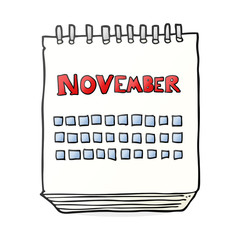 cartoon calendar showing month of november