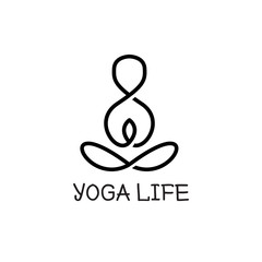 Vector minimalistic yoga logotype. Health logo