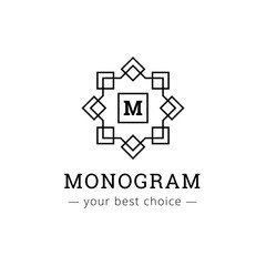 Vector elegant simple monogram logo. Geometric logotype