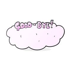 cartoon goodbye sign