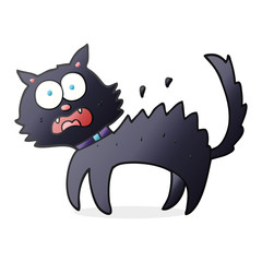 cartoon scared black cat