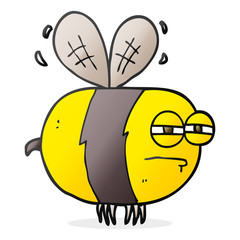 cartoon unhappy bee