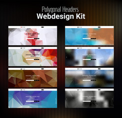 Blurred Polygonal Website Header Kit