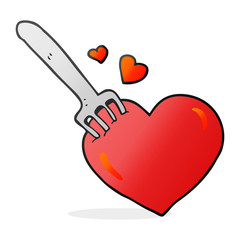 cartoon fork in heart