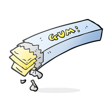 cartoon gum pack with yellow gum clip art preview
