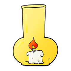 cartoon old glass lamp and candle