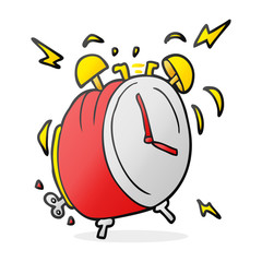 cartoon ringing alarm clock