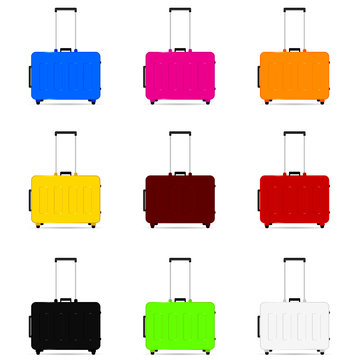 travel baggage color illustration