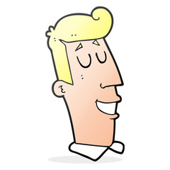 cartoon grinning man
