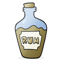 cartoon rum bottle