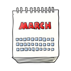 Fototapeta premium cartoon march calendar