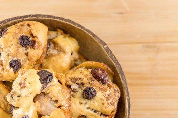 Homemade cookies with aronia and cranberries